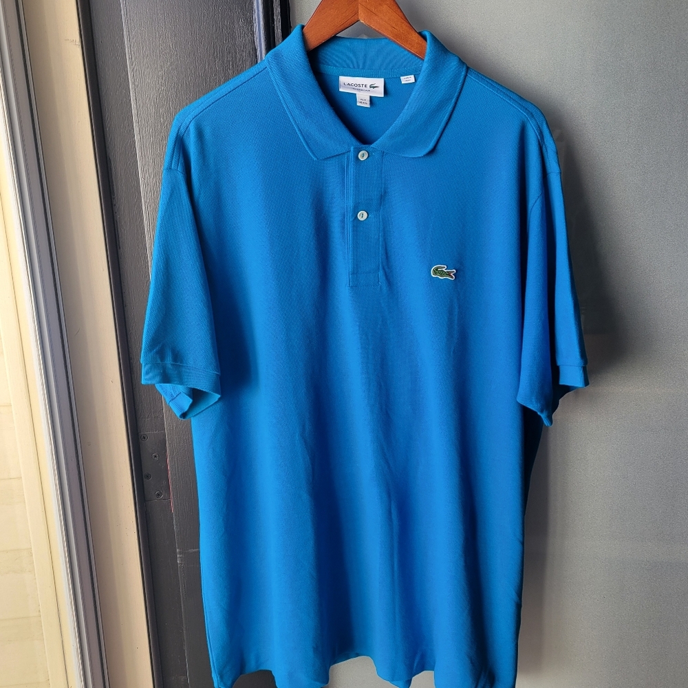 Lacoste Piqué Polo Blue Men's Shirt Collared Peru Cotton Buttons Logo XXL $89.50 - Picture 2 of 12